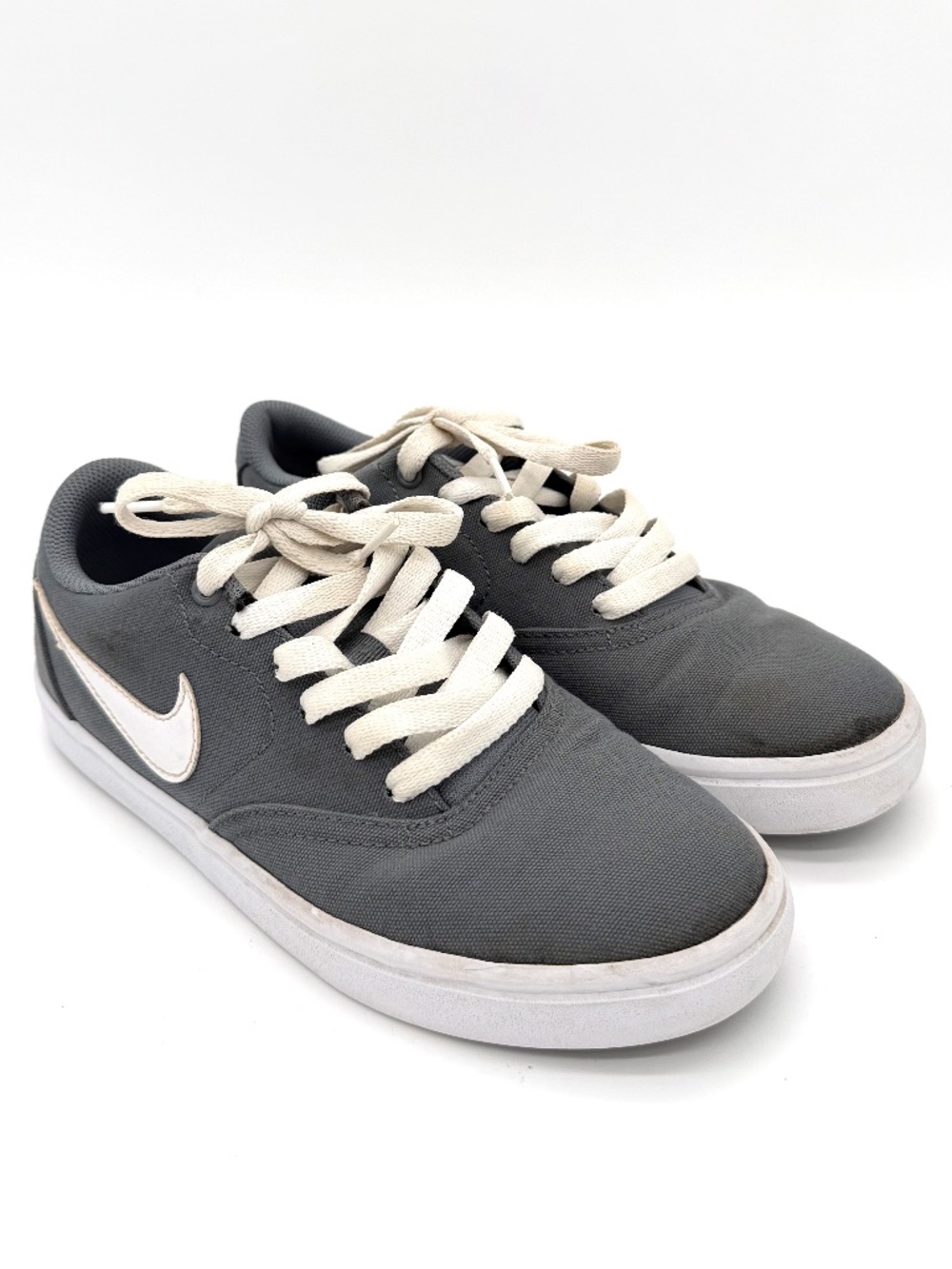 Nike SB Check Solarsoft Canvas Womens Size 6.5 Grey White Skate Shoes 921463-011